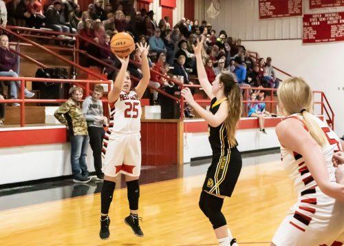 Soper’s Kamryn Sellers knocked down a buzzer beating three to end the third quarter for the Lady Red Bears last Thursday night.