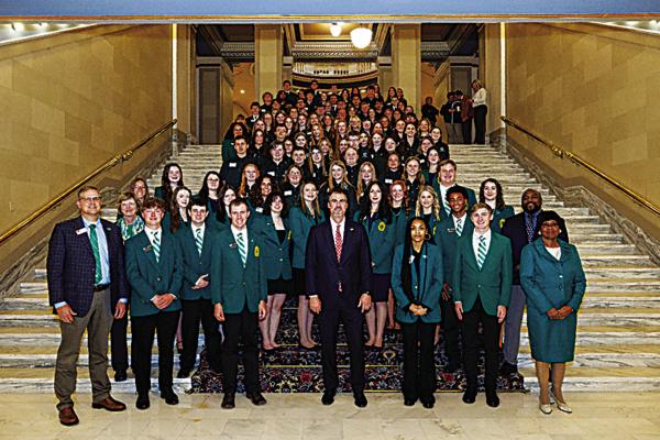 Oklahoma 4-Hers recently took part in the 26th annual 4-H Day at the Capitol where they learned about the governmental process and shared the positive impact 4-H has on communities across the state. Photo Courtesy / Mitchell Alcala, OSU Agriculture