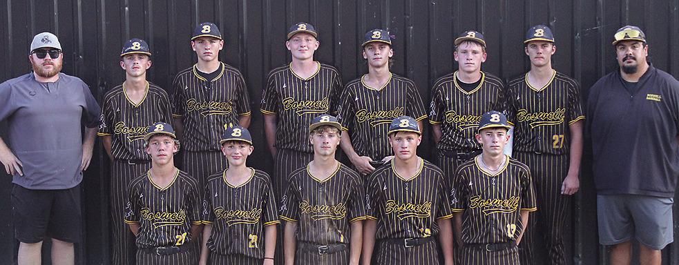 MEMBERS OF THE BOSWELL SCORPIONS for 2026 include: Kelton Weil, Payton Shelton, Brinson Barnett, Ryland Hall, Jesse Pierce, Rhyler Pierce, Liam Ribera, Virgil Beddo, Rick Marshall, Bryan Hart, Bentley Barnett, Robert Watson and Brendon Roark. Also Head Coach Christian Waldorf and Assistant Coach Hayden Farmer. Brian Moore Photo