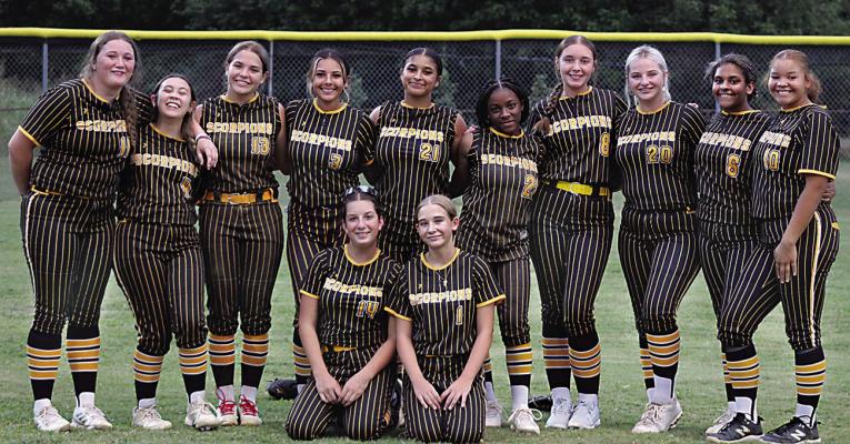 THE BOSWELL LADY SCORPIONS have been spooling up for action in the fall 2025 softball season. Members of the team include: (back, l-r) Whitney Hammons, Jae-Lynn Tapia, Serenidy Brawdy, Jimena Avalos, Savonna Brown, Janyla Bradley, Averie McKee, Nkyah Chase, Jailee hill and Breah Williams; (front) Shyla Manague and Kaydence Adams. Brian Moore Photo