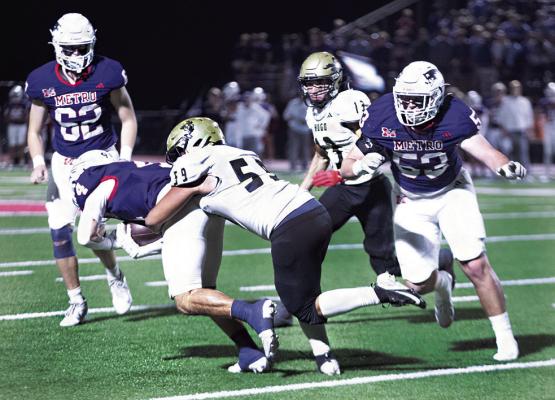 JONATHAN CHAVEZ and Zaven Siniga have shared the No. 1 and No. 2 top tackler honors for the Buffaloes all season long. Friday, they did as well, with 11/10 tackles respectively against the best football team in Oklahoma 2A. HUGO NEWS PHOTO / Kelli Stacy