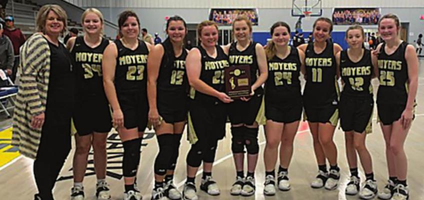 Moyers Lady Tigers win District Championship against the Stringtown Lady Tigers