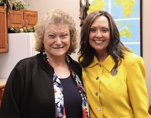 State Auditor Cindy Byrd was the special guest speaker at the Hugo Rotary Club meeting last week. She is pictured here with Linda Loper.