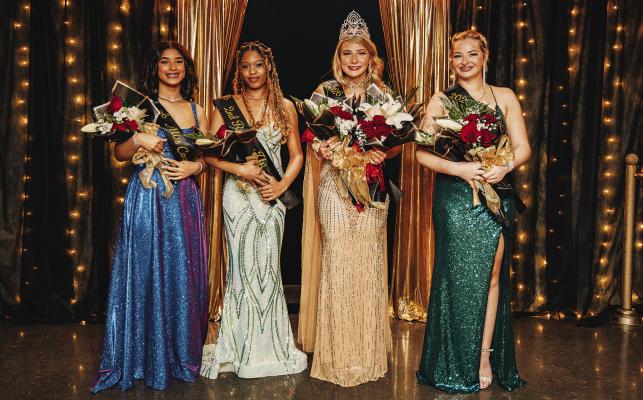 Pictured (l to r): Savonah Brown, Miss Congeniality; Nakiyah James, Second Runner Up; Addy Testerman, Miss Boswell High and Interview award; Nakyah Chase, First Runner Up and Talent award.