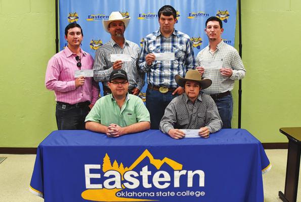 Standing: Brycen Otey, Travis Tilley, AJ Russell, Keaton Herrmann. Seated: Chris Hall, Collin Rindal.