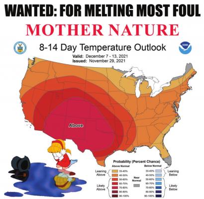 Degrees above normal this week