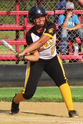 BOSWELL’s KAMRIA WILLIAMS focuses on a pitch coming her way during recent softball action against rival Soper. The Lady Red Bears had their bats going as well and posted a 12-0 early season win. Contributed Photo / Brian Moore
