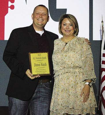 Dana Nas h of Healing Hearts received the A.L. Fountain Award. The award was presented by Randy Springfield of the Choctaw Memorial Hospital Board.