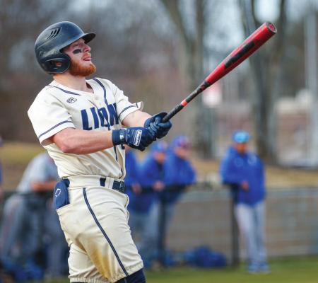 HUNTER CHURCH will be wrapping up four years of college baseball this spring, as he completes his degree at the University of Arkansas Fort Smith. Above, Church watches the ball soar out of the park during a big 10th inning walk-off win against University of Texas-Tyler. Contributed Photo