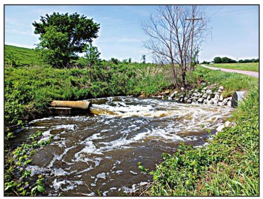 Cane Creek shown doing its job after heavy rains this month in Eastern Oklahoma.