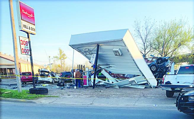 High speed crash wipes out Hill & Son Station