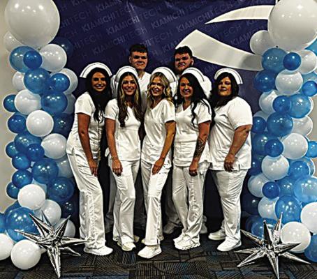 Antlers Part-Time Graduates 2026 (l to r): Front row: Skylar Chastain, Charley Bain, Brianna Bagley, Haleigh Williams, Tasha Cochran. Second row: Jason Atchley, Josh Atchley.