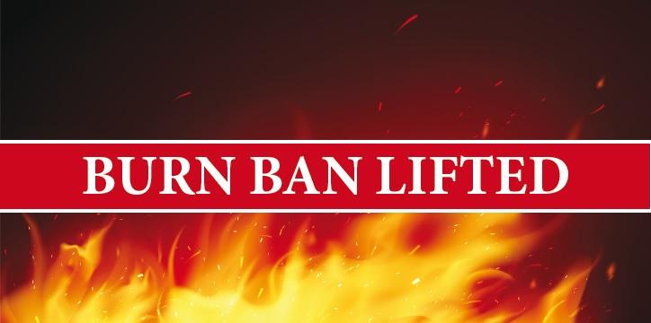 Burn ban lifted after significant rainfall