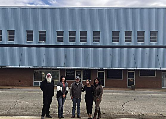 Pictured are: Industrial Authority members Bart Tedder and Michelle Frazier, Terry Griffin, Industrial Authority member Di’Mehlia Adamson and Hugo city manager Leah Savage.