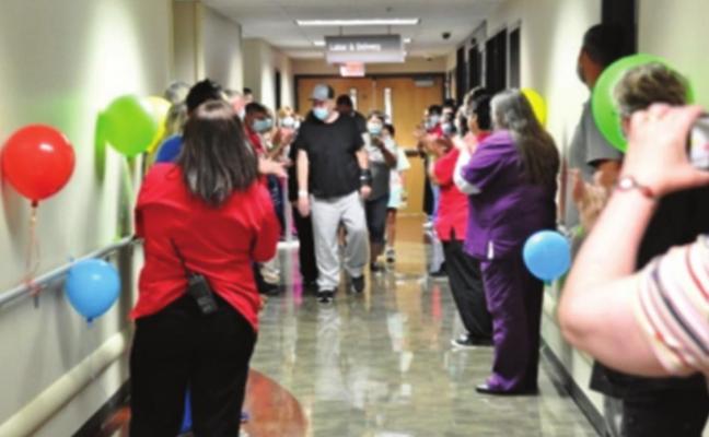 A great sendoff for Doyle Springs leaving the Talihina Hospital. Photo Courtesy / Choctaw Nation