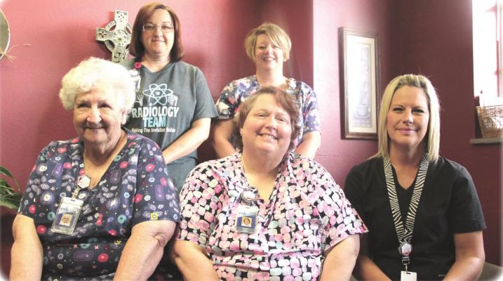 Back tow (l to r): Melissa Bell and Kim Mitchell. Front row (l to r): Peggy Joslin, Sandy Laky and Priscilla Darnell.