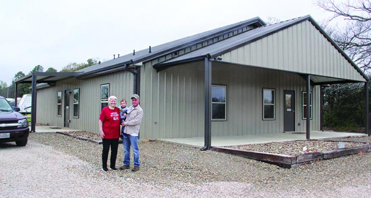 HUGO RV PARK is now open for business on the north side of the Jack Pullen Bypass just east of Hugo Elementary School. Pictured above outside the park’s new general office, co-owner Jason Taylor and Park Manager Debbie Thomson, along with Jenson Taylor, are all set to welcome new guests to the park. Campsite slips can be rented via the park’s new website: www.hugorvpark.com. Hugo News Photo / Stan Stamper
