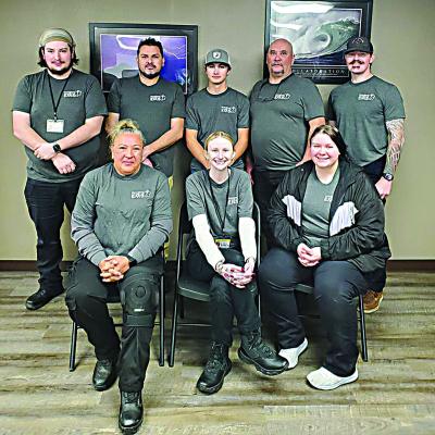 Graduating from the Choctaw County Ambulance Authority 2023 EMT-B Class, are: From left to right top row: Michael Taylor, John Boyd, Payton Mitchell, James Smith, Blaize Burns. From left to right bottom row: Carolyn Smith, Kennedy Pevey, and Kirstie Burns.
