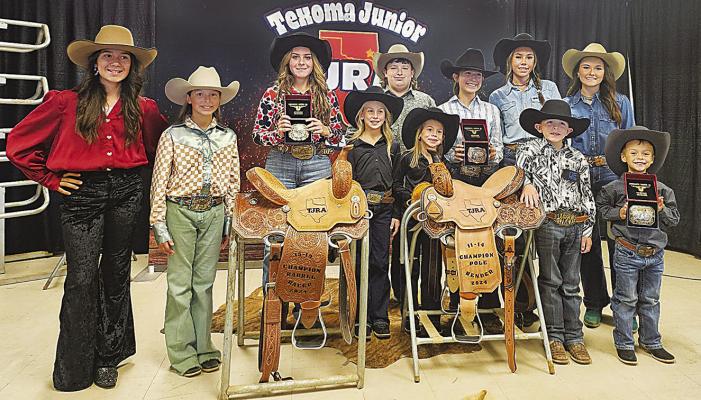 AREA COWBOYS/COWGIRLS competing in the TJRA FINALS included Sophie Crow, Mallory Pollard, Hallie Friscia, Pryce Scott, Jackson Pollard, Conley Scott, Meredith Miller, Aubrey Harless, July Bacon, Morgan Harless, and Curry Scott. Shyla Bacon Photo