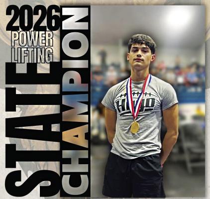 Hugo’s Noah Allred named 2026 State Powerlifting Champion! See details inside today’s Hugo News, Pages 1B &amp; 2B.
