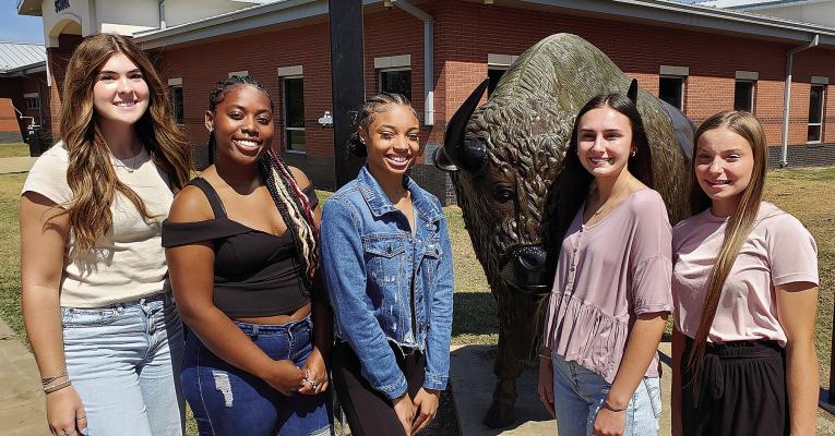 Homecoming candidates include (l to r): Allie Tollett, Kelicia Shelton, Rakia Smith, Jenna Skelton and Jodi Emberson.