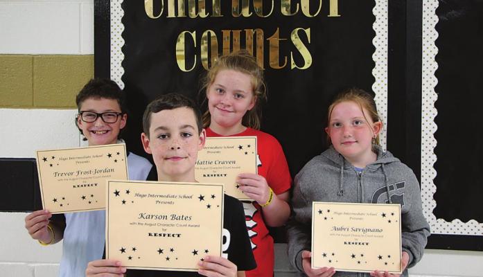 Hugo Intermediate School names August Character Counts, Students of the Month