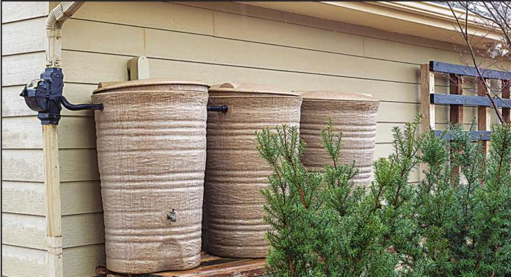 There are several ways to capture rainwater in the landscape, including the use of a rain barrel. Photo Courtesy / Todd Johnson, OSU Agricultural Communications Services