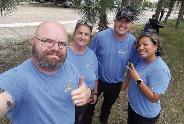 Choctaw County EMS got the deployment call last week and Paramedic Sara Richmond, Paramedic Dalton Mahoney, I85-Tony Weese, and EMTB Carola Hutchinson were called to serve the people in the state of Florida. Contributed Photo