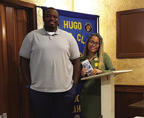 Youth Service members Di’Mehlia Adamson and Chris Scott, Jr., recently spoke to the Hugo Lions Club about the different programs offered Choctaw/Pushmataha County Youth Services.