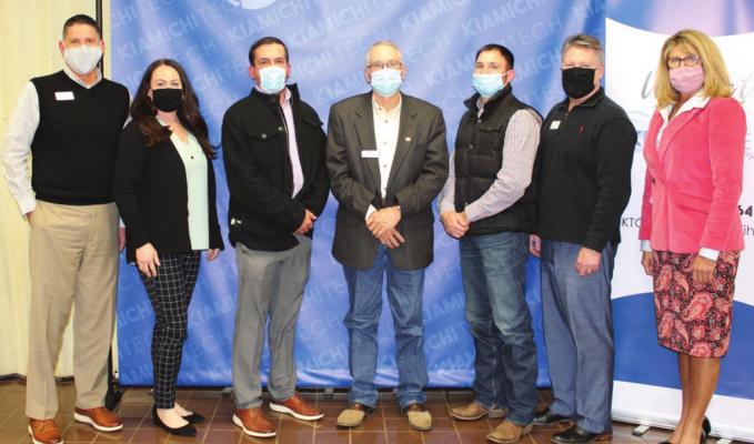 PHOTO (LEFT TO RIGHT): Doug Hall, Deputy Superintendent, Anne Brooks, Ernie Taylor, Dr. Phil Chitwood, Brock Whittington, Neal Hawkins, Shelley Free, Superintendent.