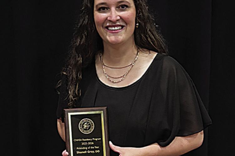 Dr. Shanell Gray voted Attending of the Year by the residents.
