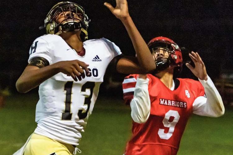 Eye on the prize... ADVANTAGE BOSTIC! — The Hugo Buffaloes tallest receiver, Dawson Bostic, has shown constant improvement during the 2020 football season and has become one of the top two targets for Hugo Buffalo quarterbacks behind team-leading receiver