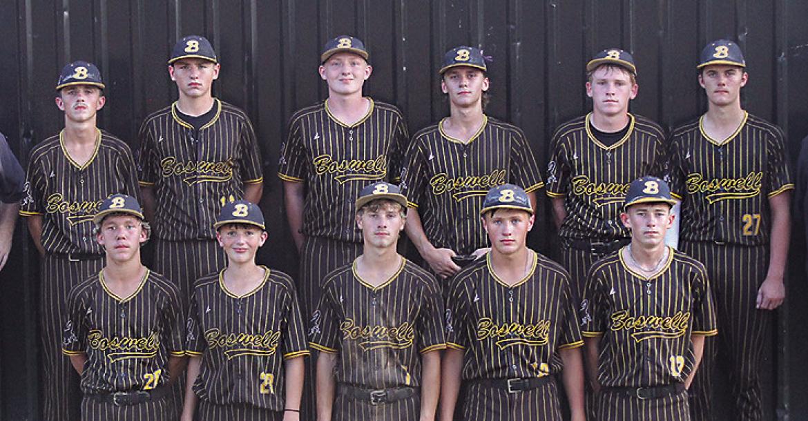 MEMBERS OF THE BOSWELL SCORPIONS for 2026 include: Kelton Weil, Payton Shelton, Brinson Barnett, Ryland Hall, Jesse Pierce, Rhyler Pierce, Liam Ribera, Virgil Beddo, Rick Marshall, Bryan Hart, Bentley Barnett, Robert Watson and Brendon Roark. Also Head Coach Christian Waldorf and Assistant Coach Hayden Farmer. Brian Moore Photo