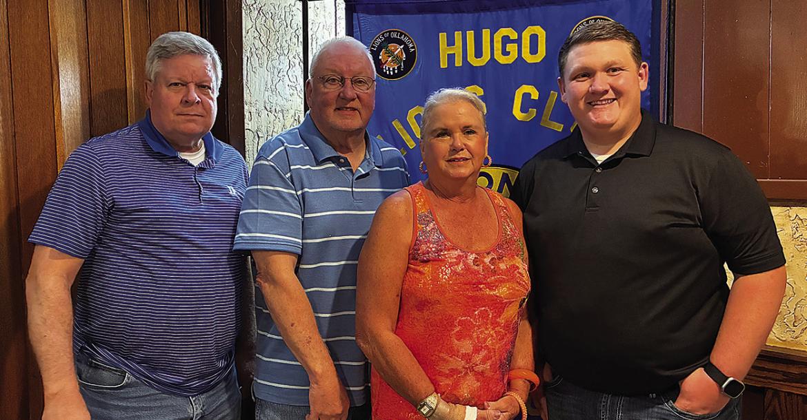 Hugo Lions Club elected new officers for the upcoming year. They include (l to r): Secretary Clark Leforce, Vice President Mike Brewer, Treasurer Harolynn Wofford and President Royce Chandler.