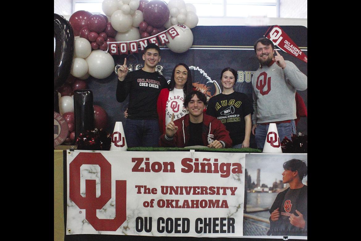 Hugo’s Zion Siniga signs letter of intent to OU co-ed cheer team