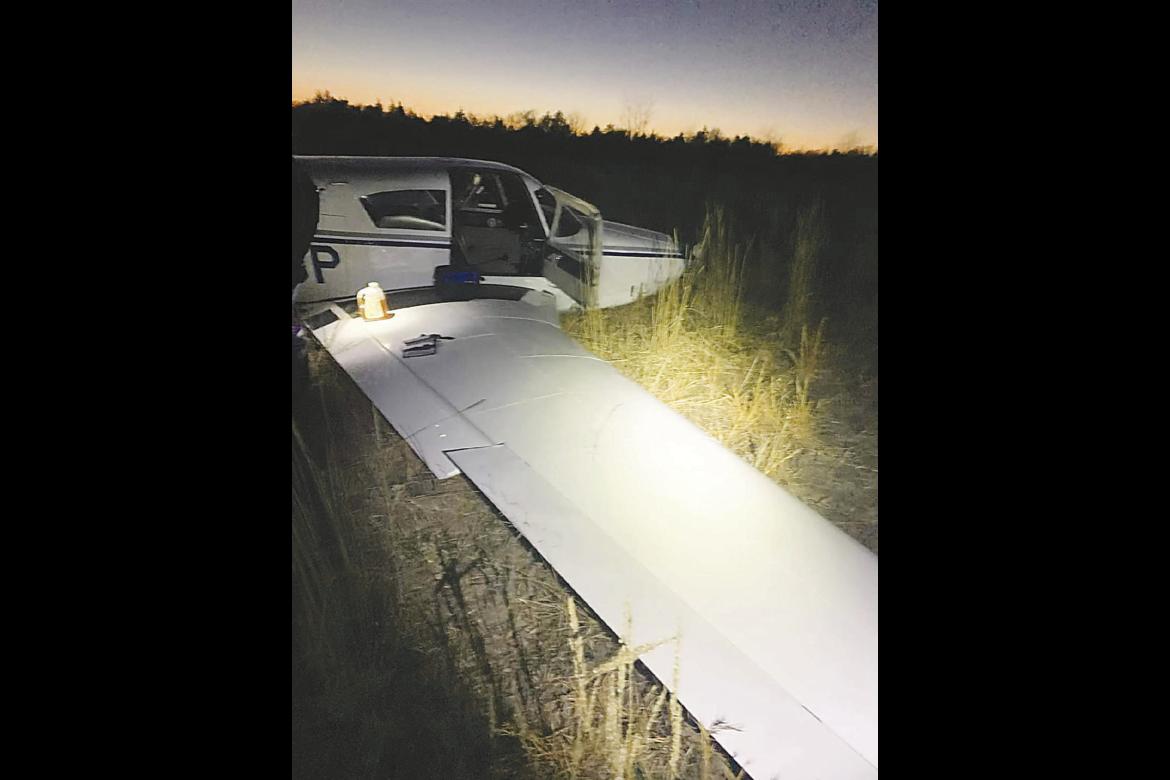 Pilot makes forced landing near Hugo Airport